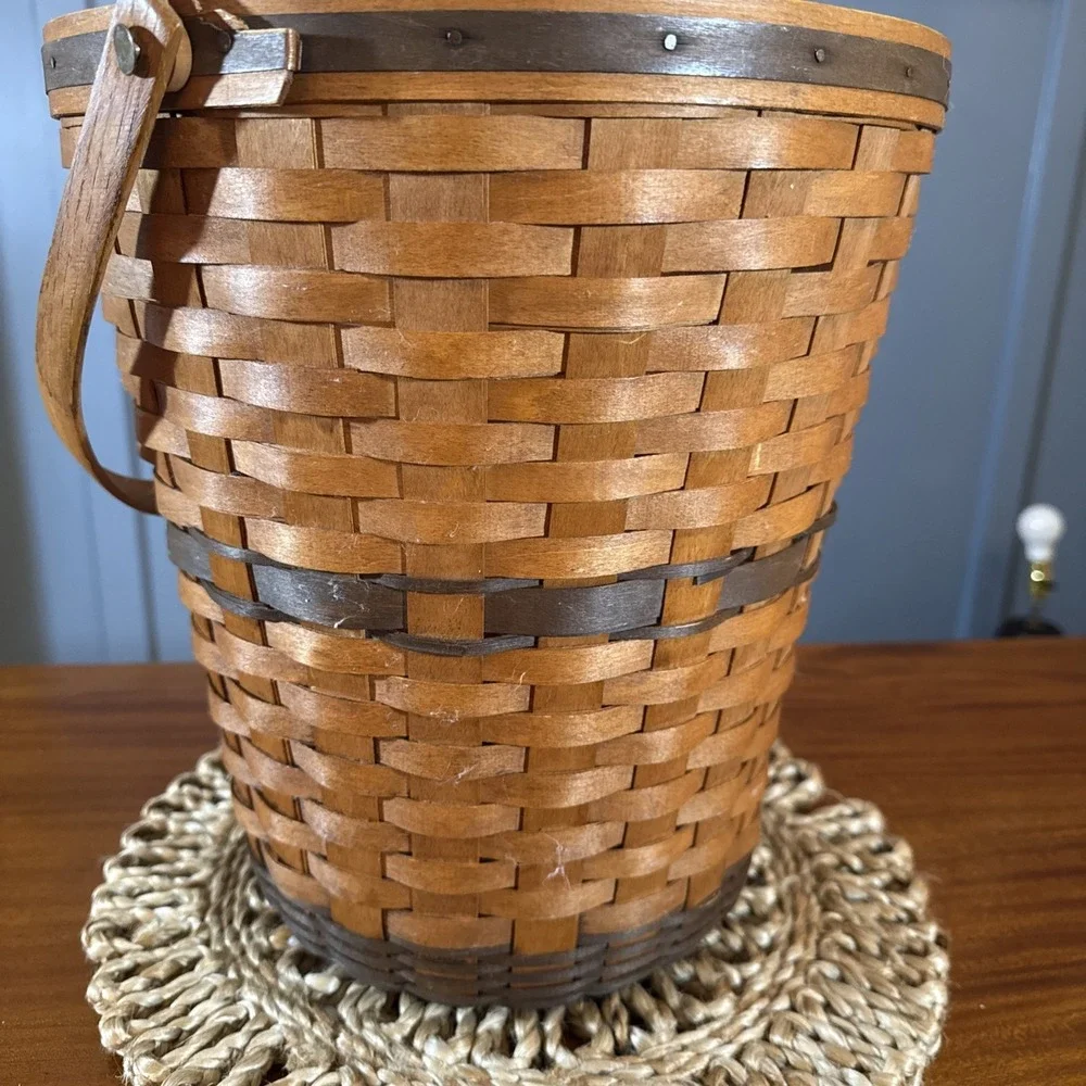 Vintage Longaberger‎ 1989 JW Collection Bankers Waste Basket 12.5 x 13.5